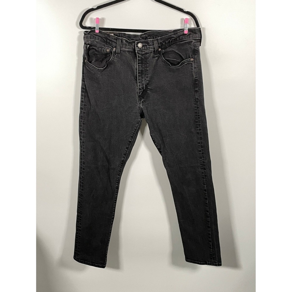 Levis Premium 512 Slim Taper Mens Black Faded Denim Jeans 36x30